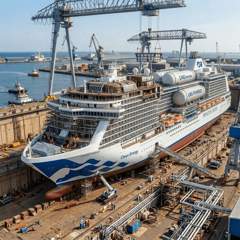 Princess Cruises Sun Princess ship sailing in the ocean on a clear day